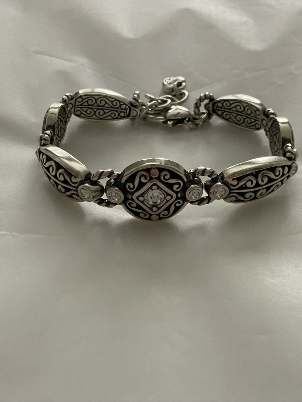 Brighton silver-tone scroll filigree link bracelet